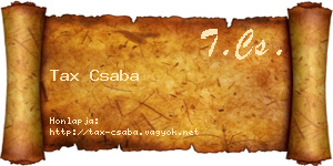Tax Csaba névjegykártya