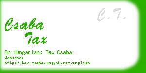 csaba tax business card